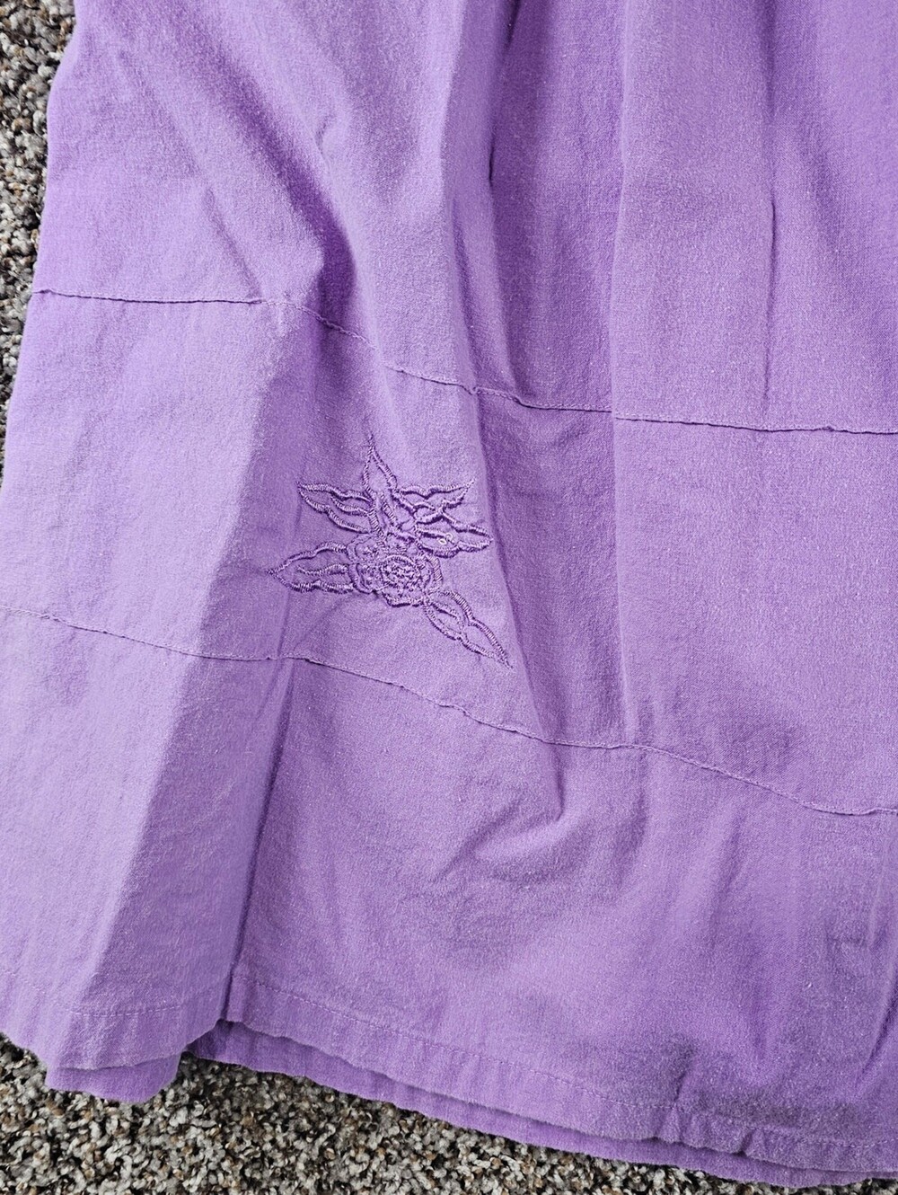 Vtg Carolina Bay Womens Sz M Midi Length A Line Skirt Light Purple Embroidered - Picture 2 of 4